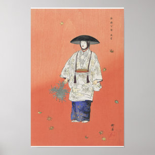 Poster Acteur dans la pièce Noh Hanagatami 1926