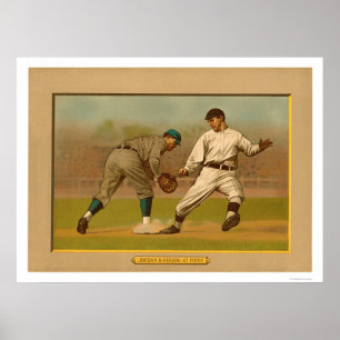 Poster Action 1911 de jeu de carte de base-ball