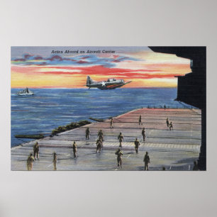 Poster Action à bord d'un porte-avions - US Navy