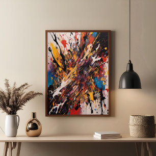 Poster Action Abstraite Dynamique Expressionniste Vibrant