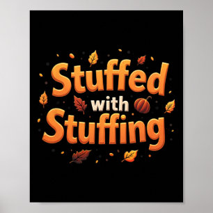 Poster Action de grâce farcie de garniture feuilles d'aut