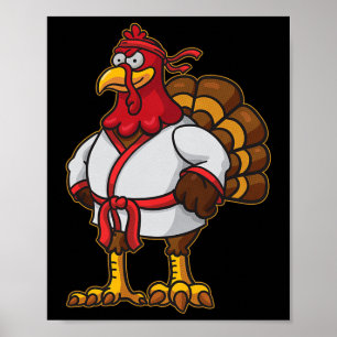 Poster Action de grâce Mma Kickboxing Judo Karate Glouglo