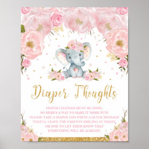 Poster Activité Baby shower éléphant Réflexions sur la co