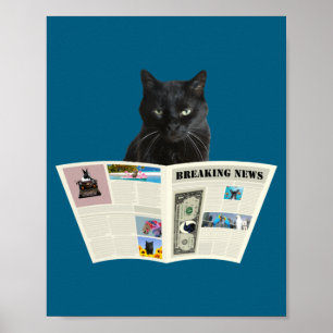 Poster Actualités en direct du journal Chat noir au journ