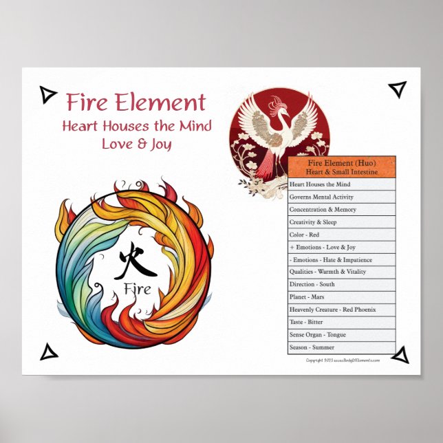 Poster Acupuncture de l'élément Feu (Devant)