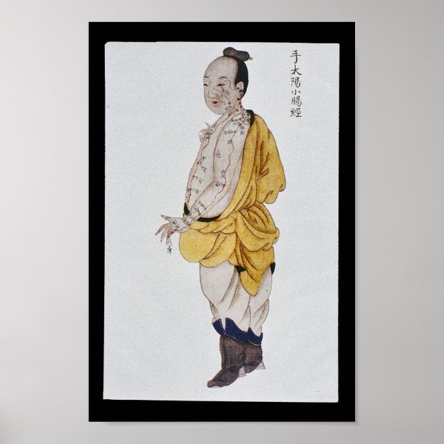 Poster Acupuncture Méridien intestinal grêle Main Taiyang (Devant)