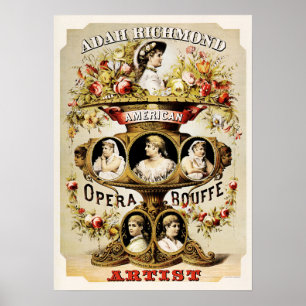 Poster Adah Richmond American Opera Bouffe Theatre Advert