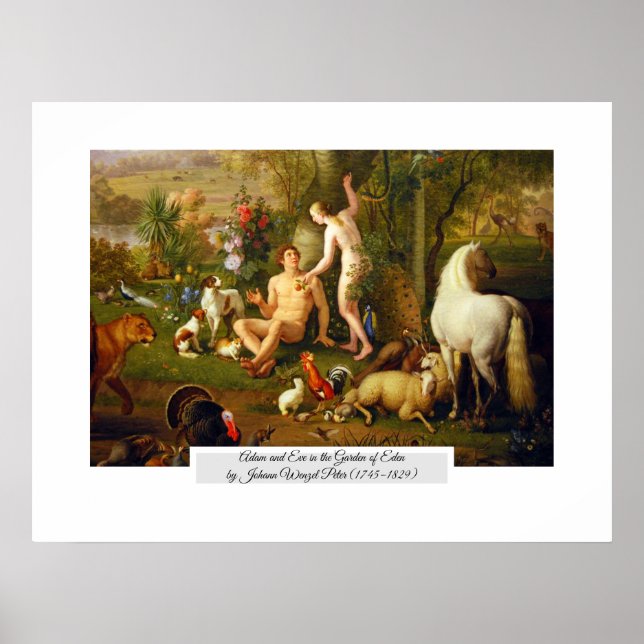 Poster Adam et Eve dans le jardin (Devant)