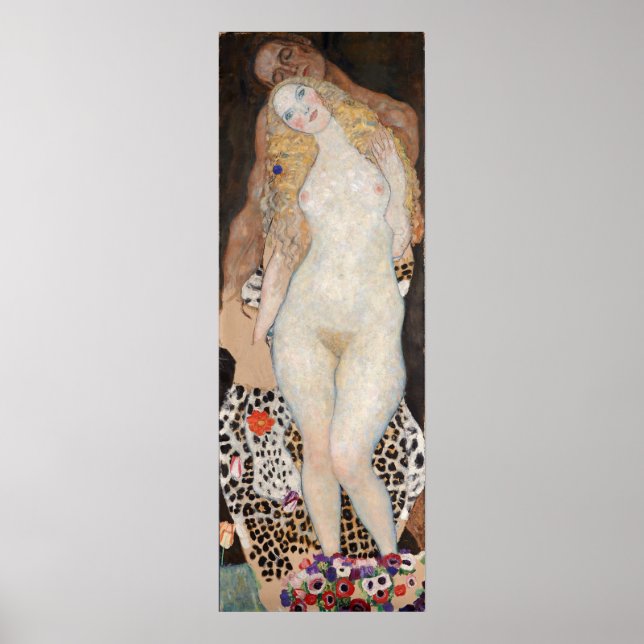 Poster Adam et Eve par Gustav Klimt (Devant)