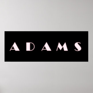 Poster ADAMS Alphabet Lettre Nom Art