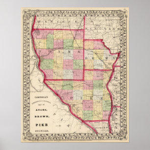 Poster Adams, brun, comtés de Pike