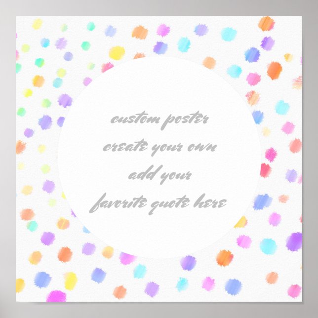 poster add your quote watercolor custom square (Front)