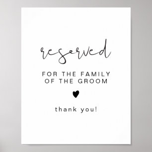 Poster ADELLA Edgy Minimal Réservé pour la Famille de la 