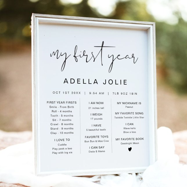 Poster ADELLA Edgy Minimaliste Boho Première Année Jalon (Créateur téléchargé)