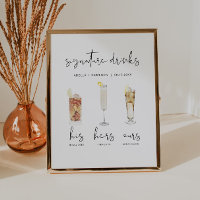 ADELLA Minimal Watercolor Cocktail Signature Boiss