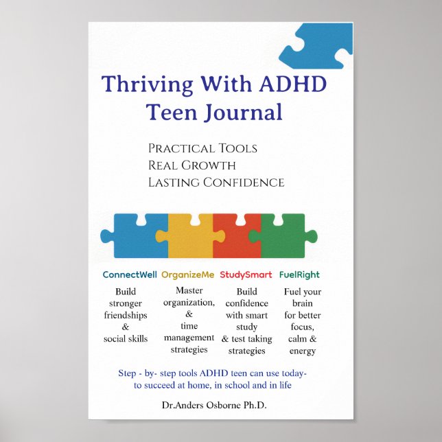 Poster ADHD  2] Use this one ***FRONT COVER  TEEN JOURNAL (Devant)
