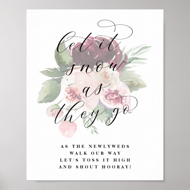 Poster Adhérer Laisser neiger Nouvelle mariée Envoyer Hor (Devant)