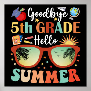Poster Adieu 5e année Bonjour Graduation d'été