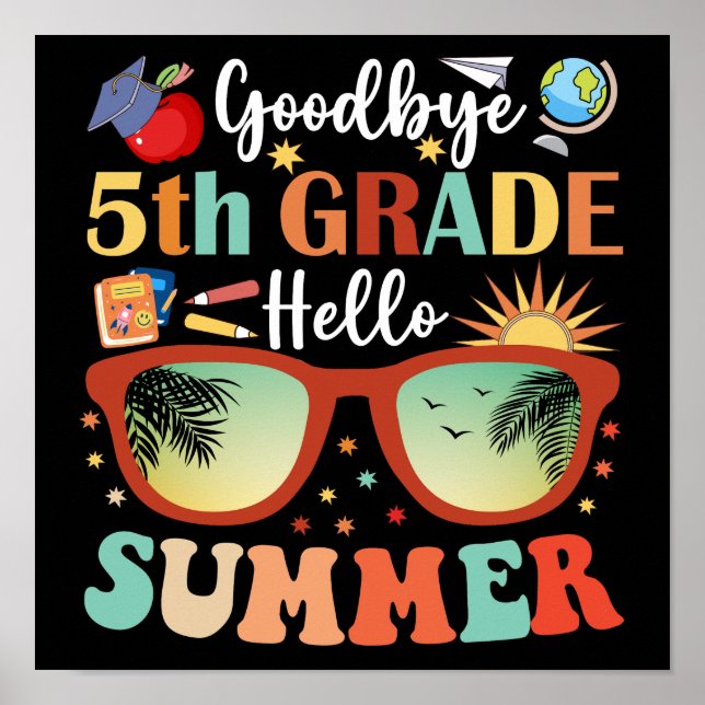 Poster Adieu 5e année Bonjour Graduation d'été (Devant)
