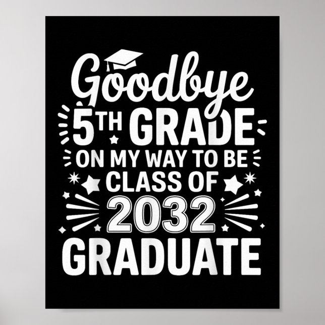 Poster Adieu 5e classe De 2032 Diplômé 5e année (Devant)