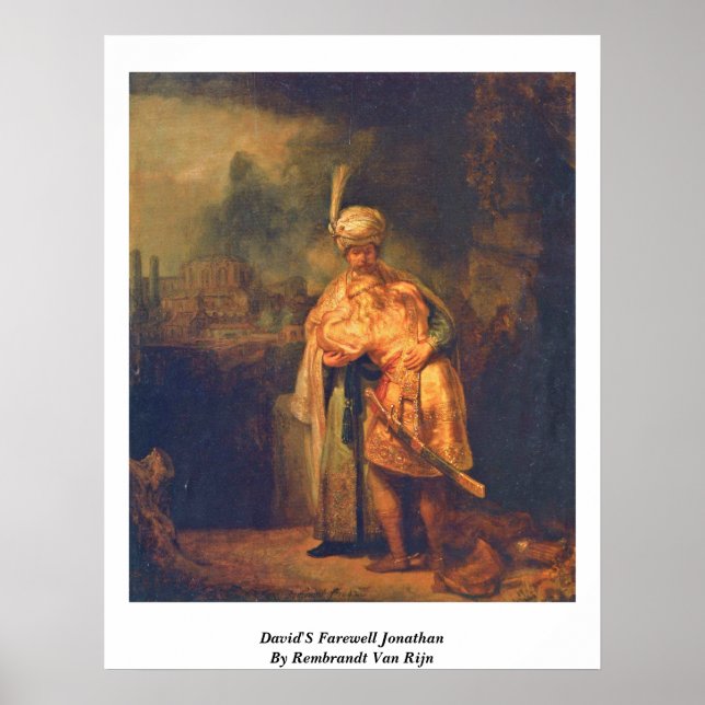 Poster Adieu De David Jonathan Par Rembrandt Van Rijn (Devant)