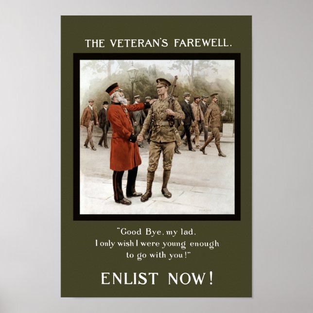 Poster Adieu d'un vétéran - Recrutement WW1 (Devant)