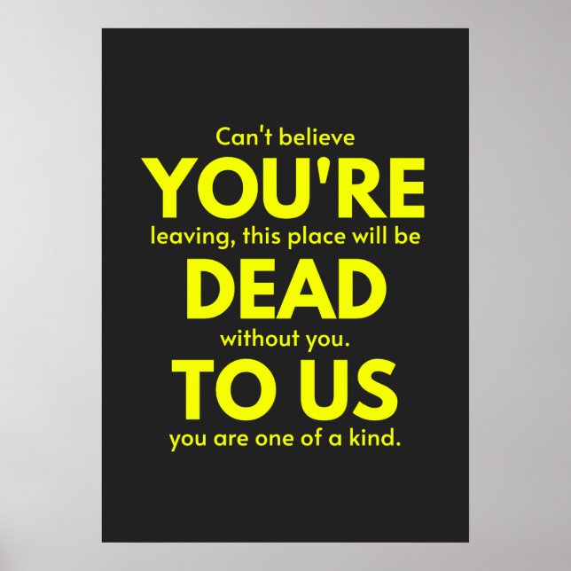 Poster Adieu sarcastique, Vous êtes mort pour nous, collè (Devant)