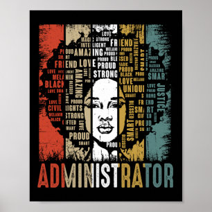 Poster Administrateur Histoire Afro Afro-Américaine Noire