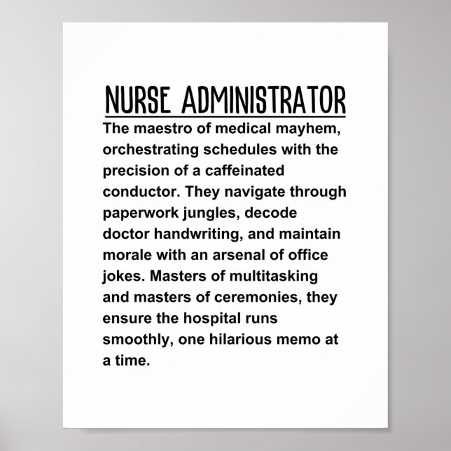 Poster Administrateur infirmier (Devant)