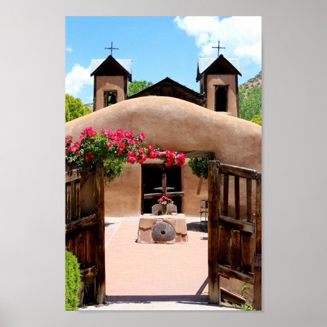 Poster Adobe Church Sanctuario Chimayo Nouveau-Mexique Ph (Devant)