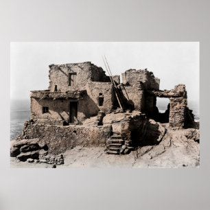 Poster ADOBE DWELLING of HOPI INDIANS 1920