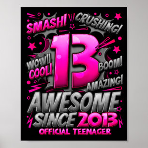 Poster Adolescent garçons de 13 ans 13e anniversaire garç