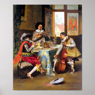 POSTER ADOLPHE LESREL-THE MUSICAL TRIO-PRINT