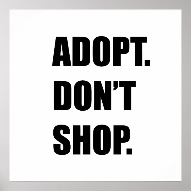 Poster Adopter ne pas faire de shopping (Devant)