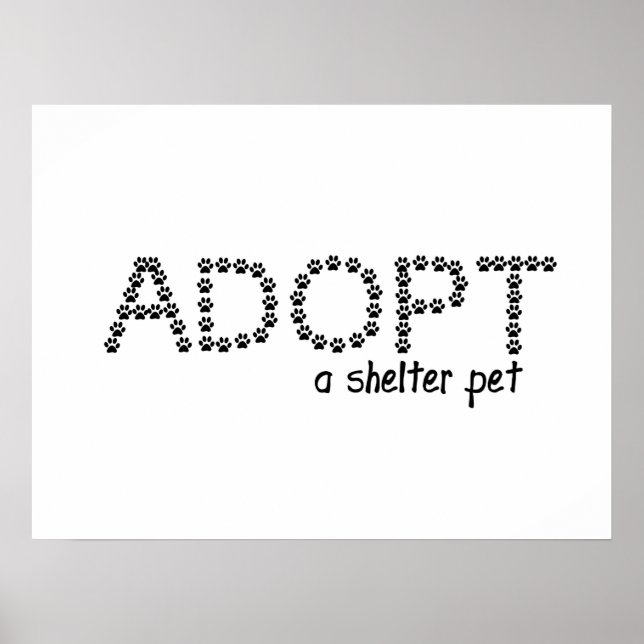 Poster Adopter un Abri pour animaux de compagnie (Devant)