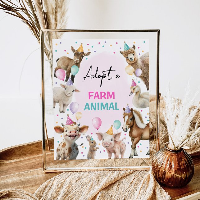 Poster Adopter un animal de ferme Barnyard Symbole d'anni (Créateur téléchargé)