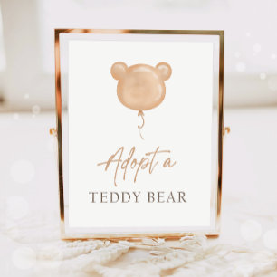 Poster Adopter un ballon d'ours en peluche Boho Adoption