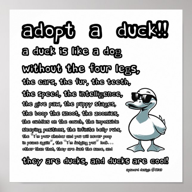 Poster Adopter un canard (Devant)