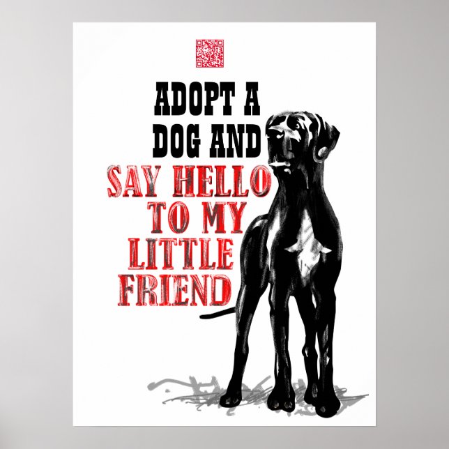 Poster Adopter un chien Grand Danois (Devant)