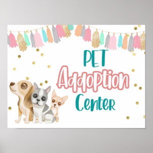 Poster Adopter un chiot, Pawty, Puppy party, Enfants part