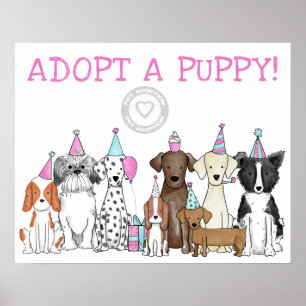 Poster Adopter une marionnette Adoption de l'animal de co