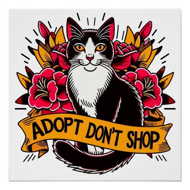 Poster Adoptez Don’t Shop Walldécor (Devant)