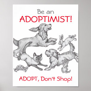 Poster "Adoptez, n'achetez pas" Humane Ed Pet Chien Dessi