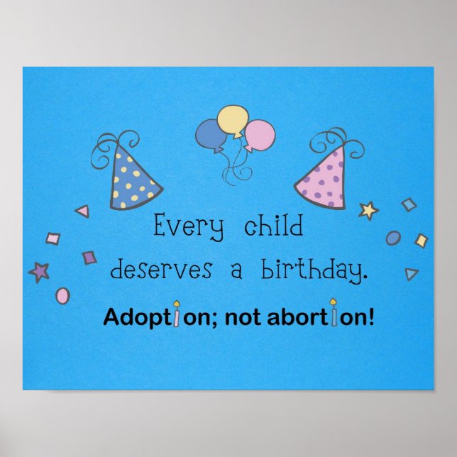Poster Adoption, pas avortement ! (Devant)
