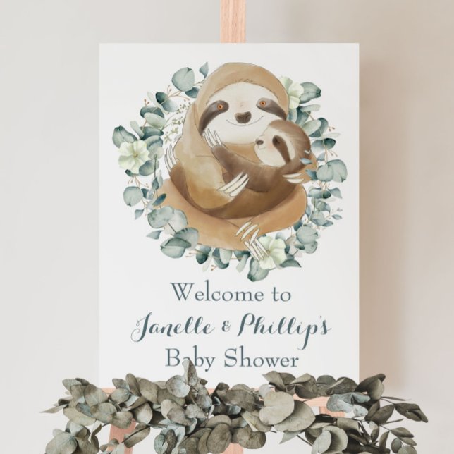 Poster Adorable Baby shower de fentes Eucalyptus verdure (Créateur téléchargé)