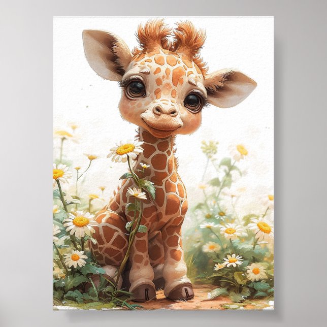Poster Adorable bébé Giraffe (Devant)