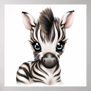 Poster adorable bébé Zebra