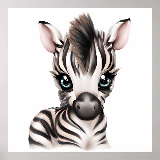 Poster adorable bébé Zebra (Devant)