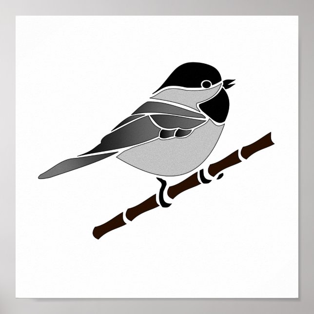 Poster Adorable Carolina Chickadee (Devant)