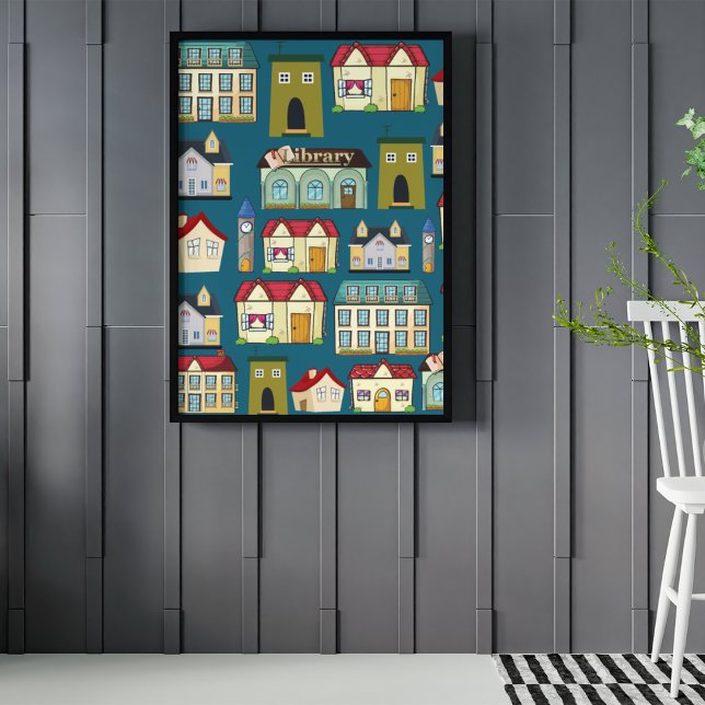 Poster Adorable crèche art l École l Marine bleu (Créateur téléchargé)